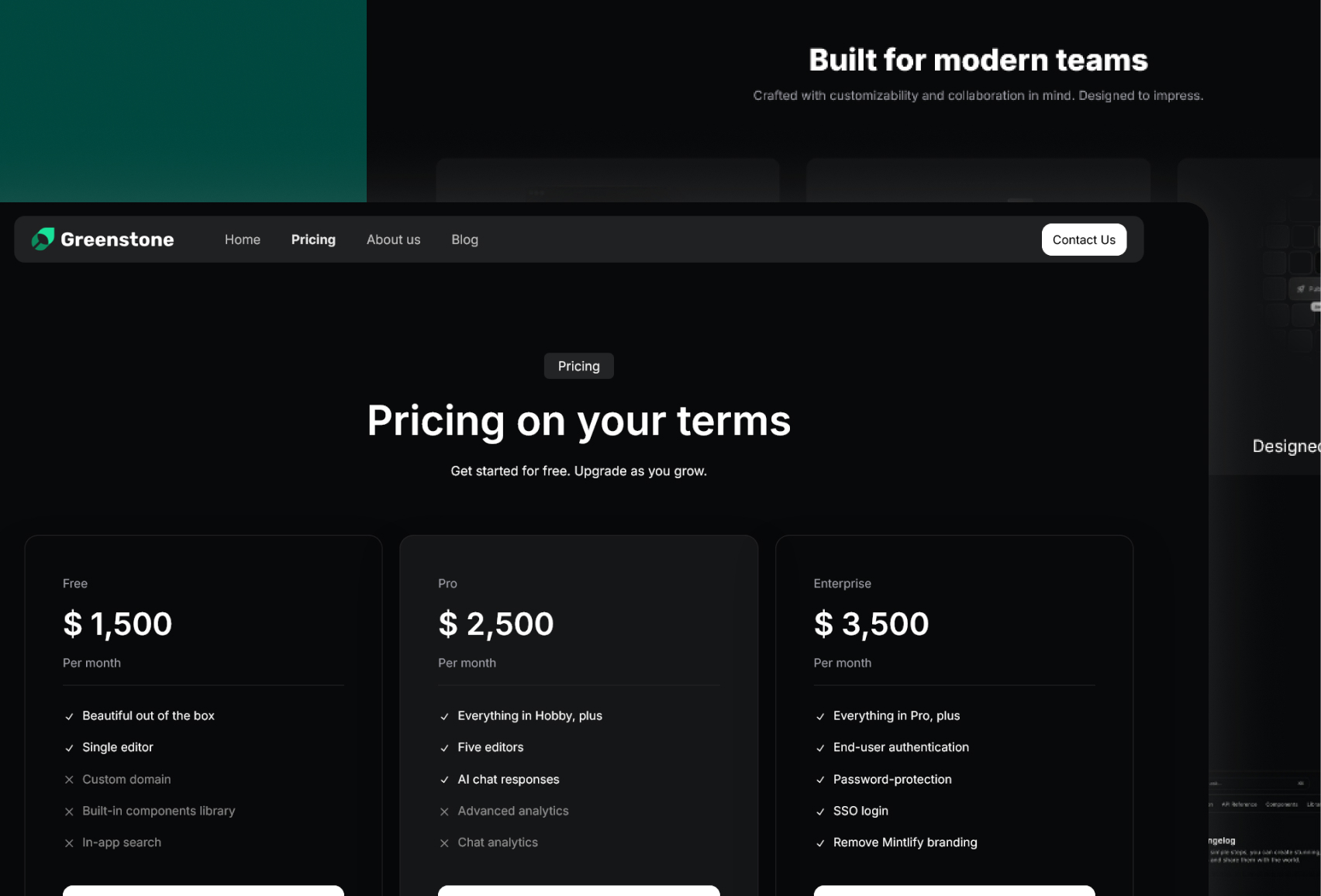 Greenstone Tailwind Next.js template screenshot 2